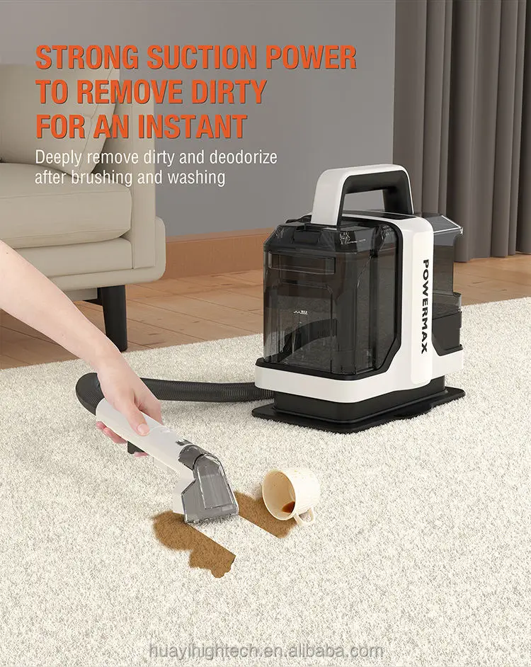 CE Hot selling Portable 450w Smart 2 Brush Home Cleaning Machine 11kpa Carpet Cleaner