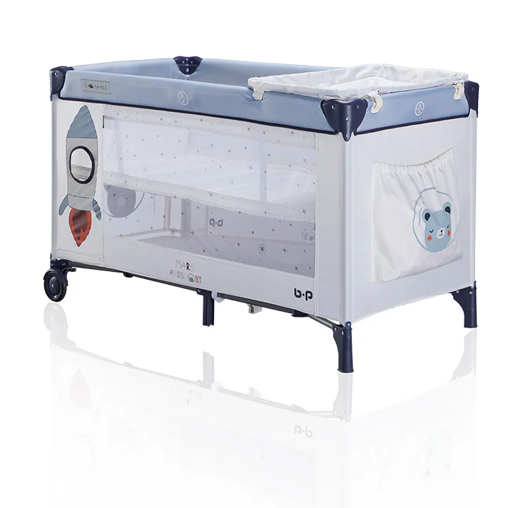 Children Playpen Baby Crib Newborn Simple Foldable Kids Playyard Bed Portable Baby Bed Metal European Wholesale Baby Cribs