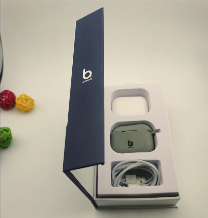 GMI custom earphones packaging card paper boxes with EVA insert and silion cover with handle