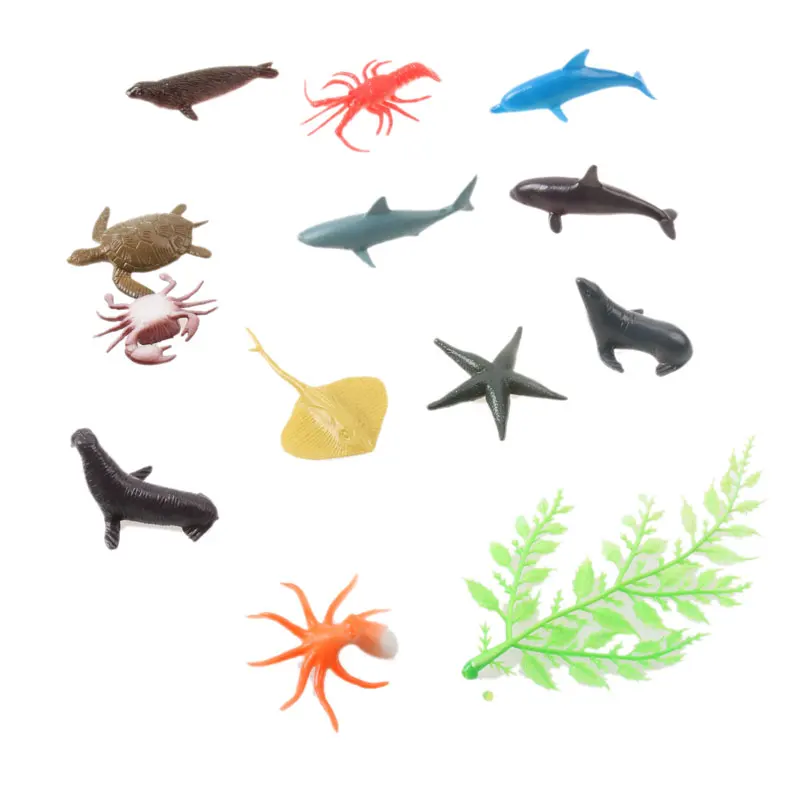 Оптовая продажа недорогие маленькие морские животные 12 шт. твердые пластиковые игрушки набор в виде Немо