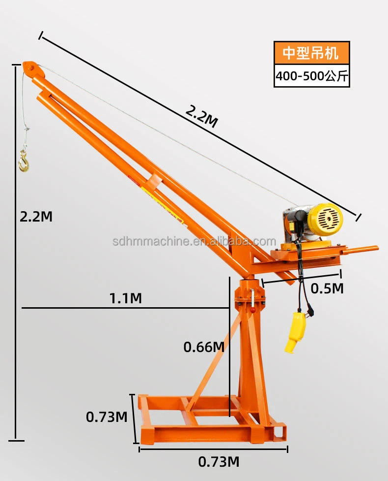 superior quality Outdoor Use cable lifting heavy cargo Small construction mini cranes