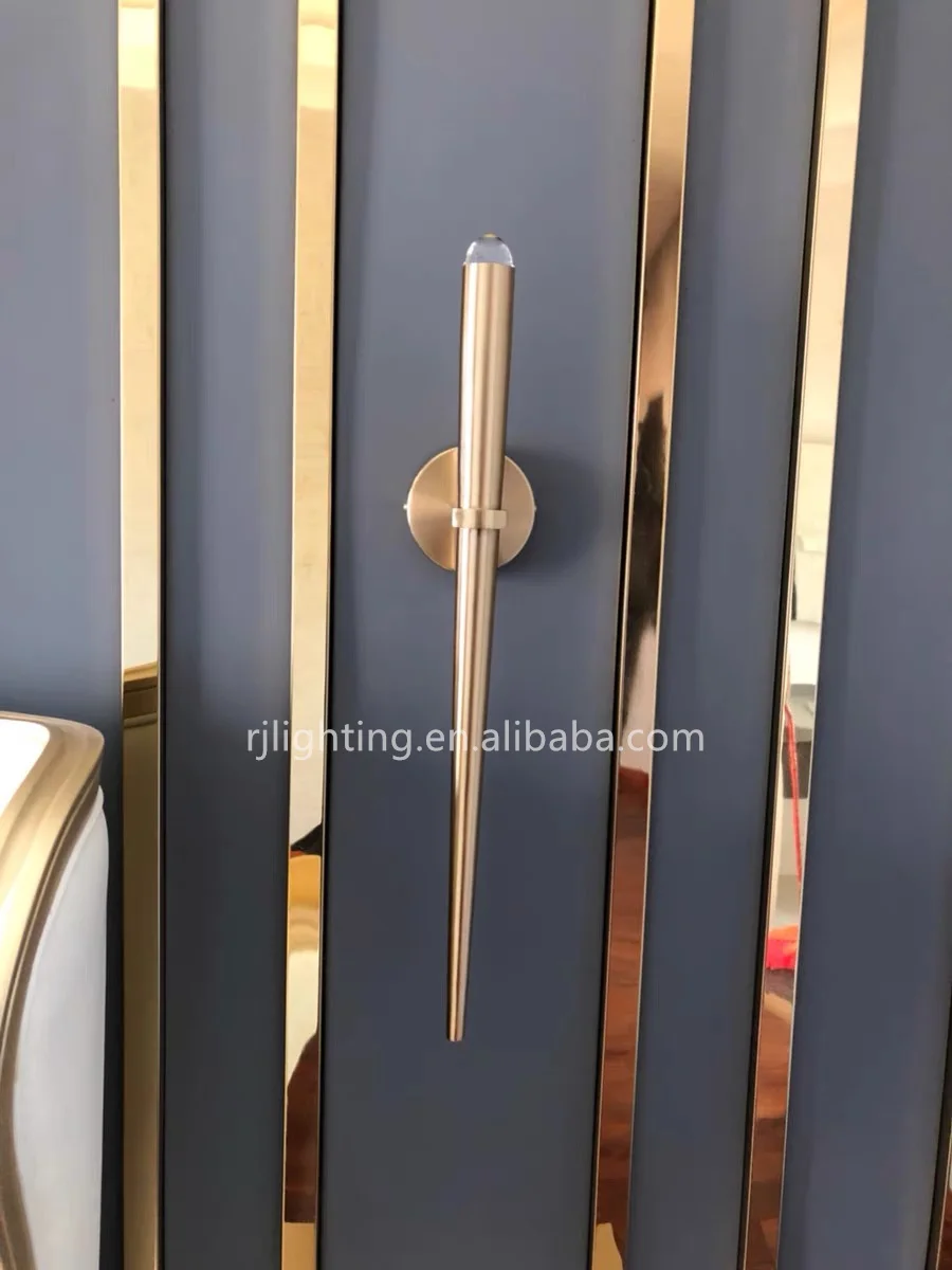 modern style bedside hotel corridor mirror wall lamp soft white light restoration brass sconce