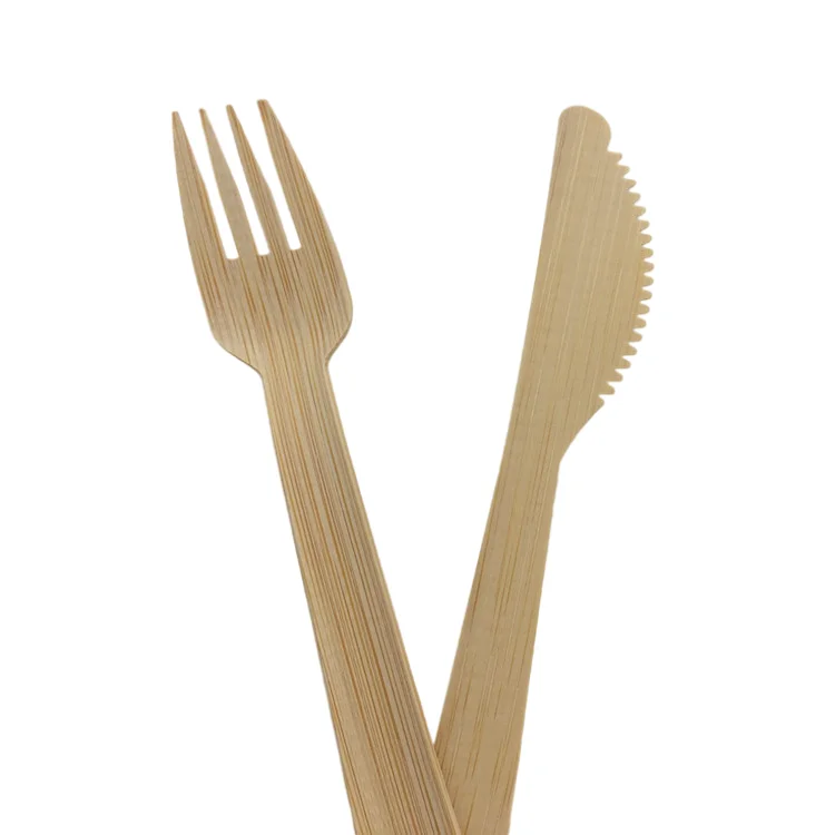 eco friendly Flatware disposable organic bamboo Cutlery knife fork spoon for airline food service