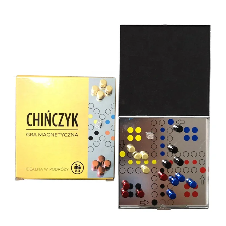 Tin box magnetic portable  ludo game mini travel magnetic games