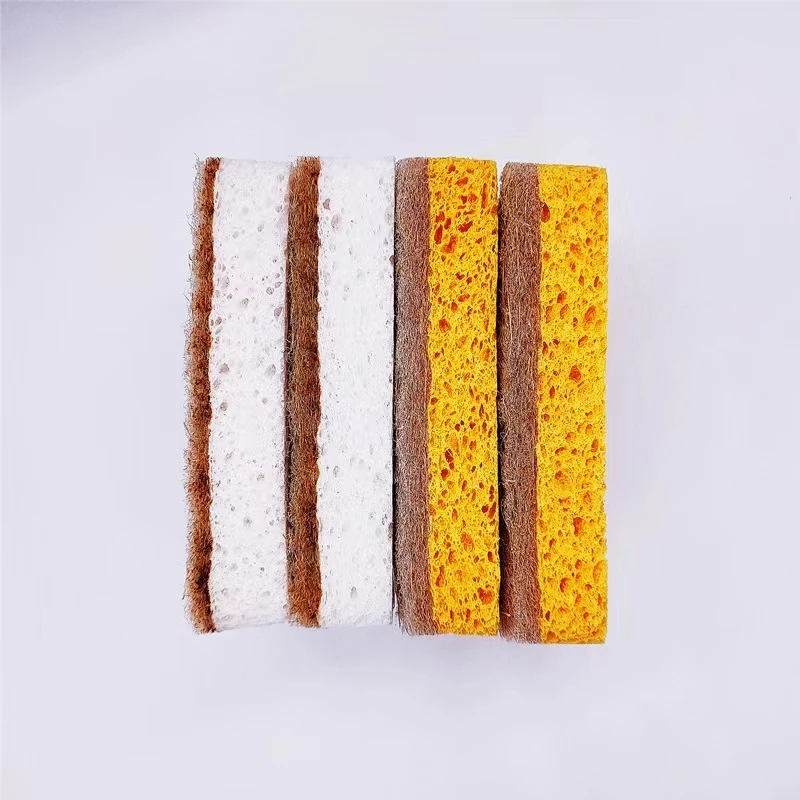 Customize Private Label  Eco-friendly Washing Up Set Biodegradable Compostable Wood Pulp Cellulose And Coconut Fiber Sponges