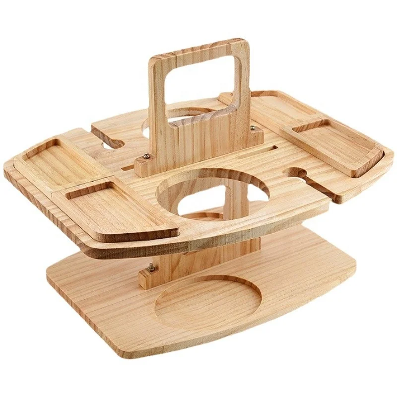 Three kinds materials Outdoor Removable Portable Wooden Wine Rack Folding Table Leisure Wine Rack Fruit Table Wood Rack