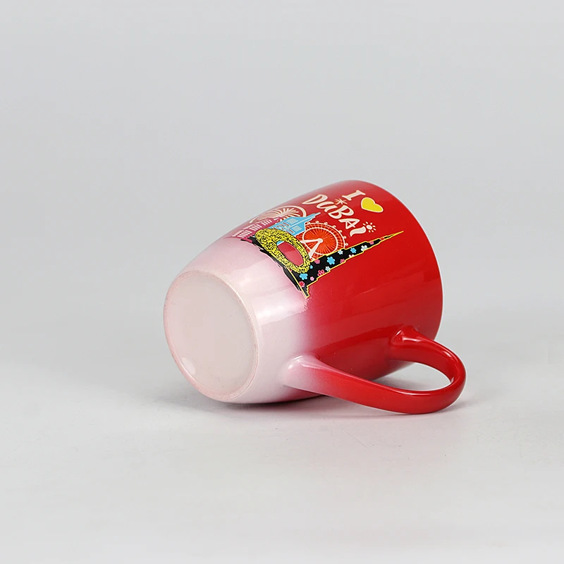 Set of Four New Design High-Quality Dubai Blue, Green Purple Porcelain Drum Coffee Cups Premium Customizable Ceramic Mugs