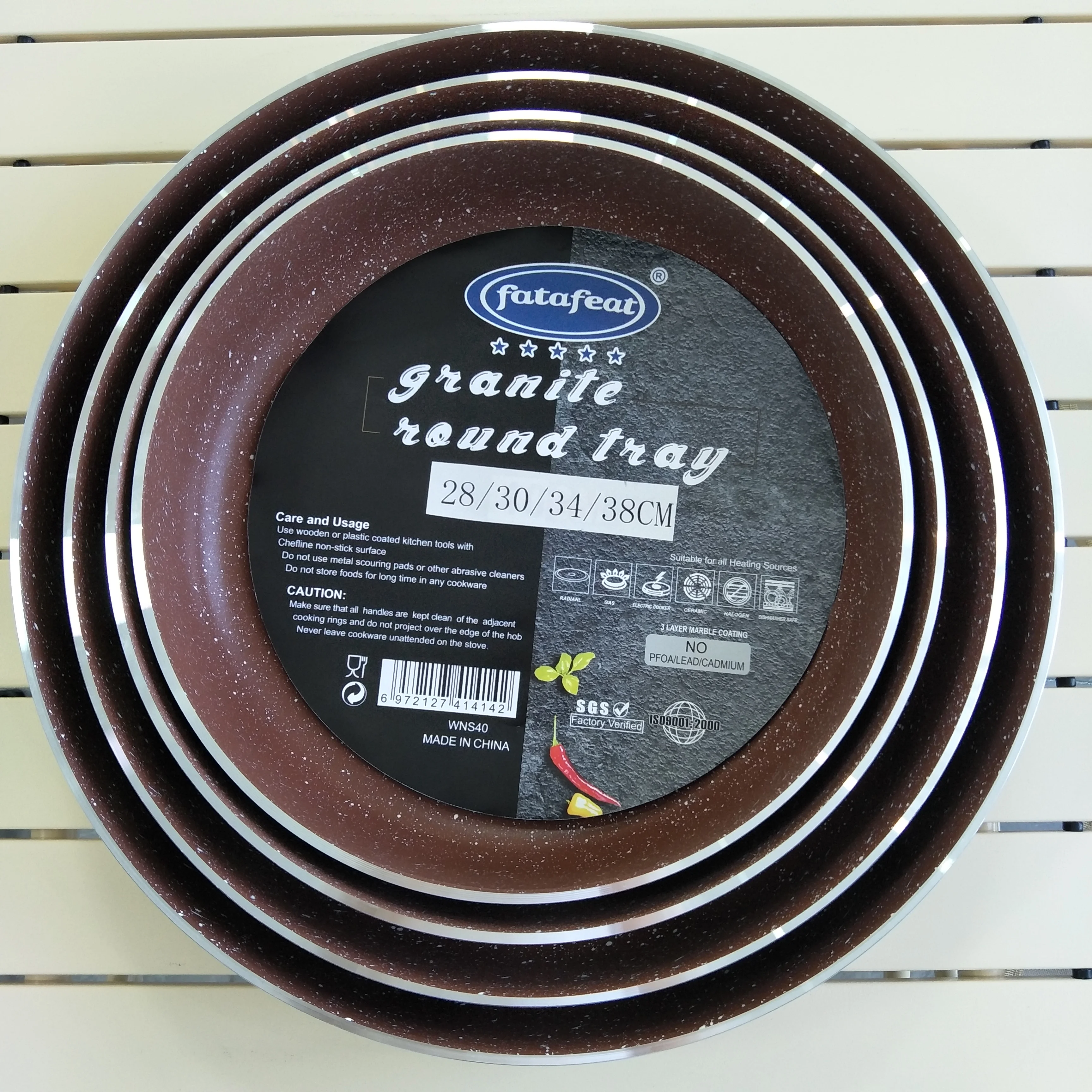 Direct Factory Multi Sizes Bakeware Granite Round Oven Tray,Marble Coating Cake Pan ,Baking Tray Aluminum