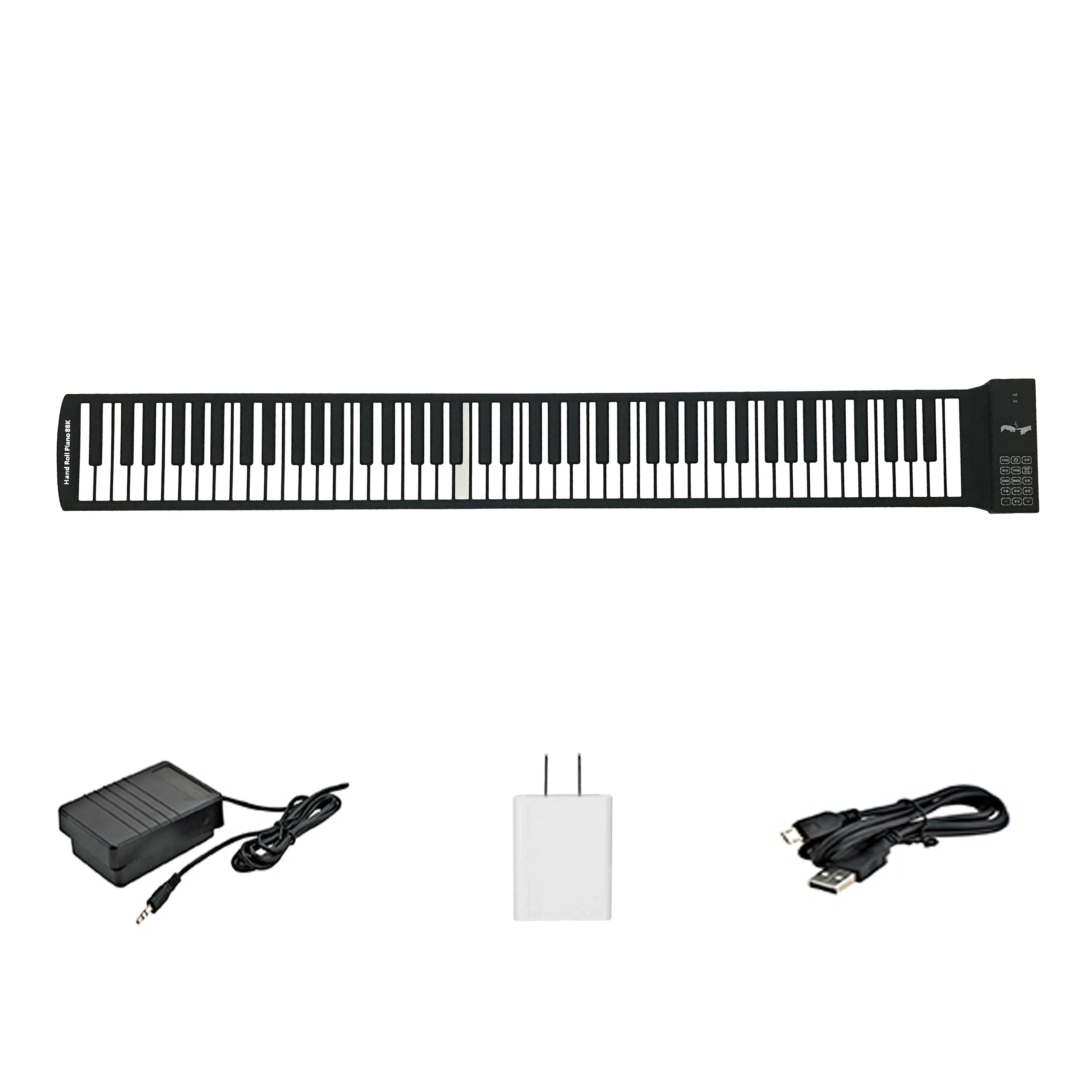 Wholesale Cheap 88-keys USB Hand Roll Piano Portable Folding Electronic With No Speaker