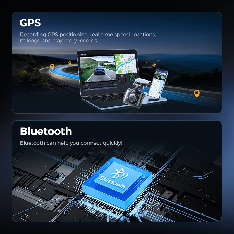 AZDOME GS63H Pro Built in WiFi GPS Bluetooth Dash Cam 2.4 Inch Screen 4k Dashcam in Car DVR Camera Video Recorder