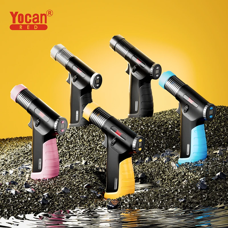 High-Tech Yocan Red Temporal Torch 8g Butane Capacity Lighter Programmable Digital Timer Lighters for Cooking