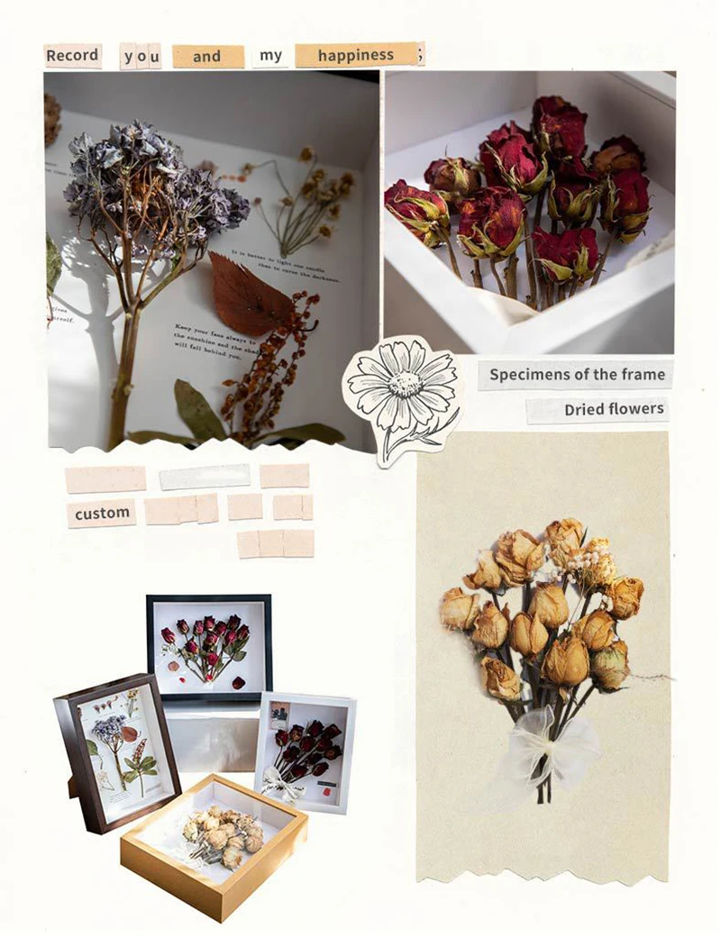 Деревянная 3d-рамка для теней, для домашнего декора «сделай сам», высушенные цветы, A4 4 5 6 7 8 10 16 дюймов, под заказ
