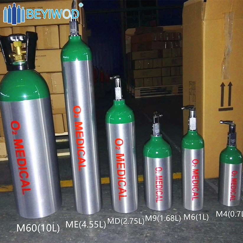 Медицинский кислородный Алюминиевый Газовый Баллон M60 10 л 150 бар 250 с клапаном CGA540 для u. A и рынка Канады