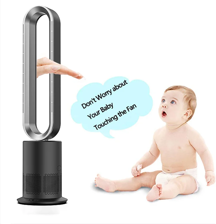 Household 3 In 1 Room Pedestal Leafless Ptc Ceramic Electric Cool Hepa Filter Bladeless Fan Household Quite