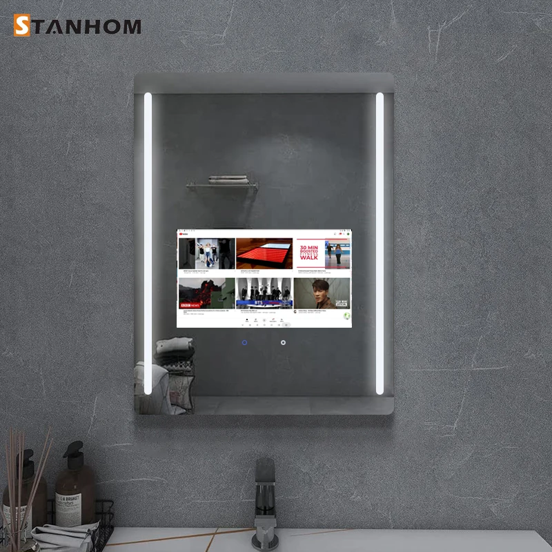 STANHOM Rectangle Android WiFi Camera Smart TV Mirror LED Touch Screen