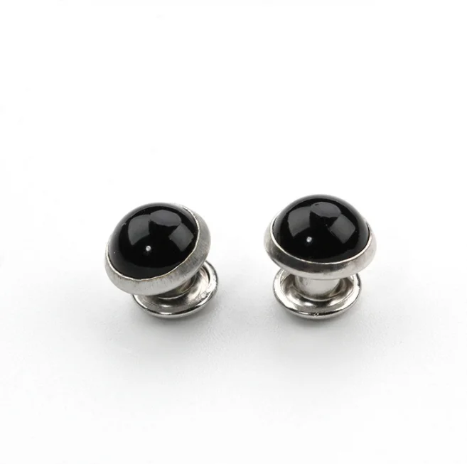 Wholesale 9mm Black Enamel Plating Pearl Milk Button round Double-Sided Snap Fastener for Clothing & Shoes for Decoration