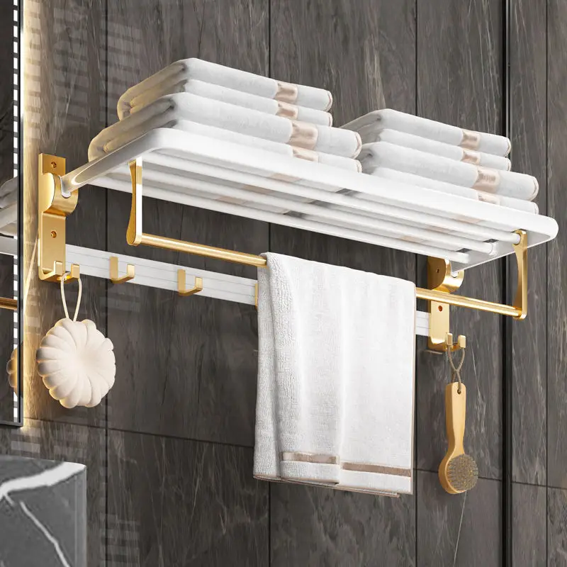 Luxury Bath Hardware Sets Aluminium Hotel White Golden Bathroom Hardware Set
