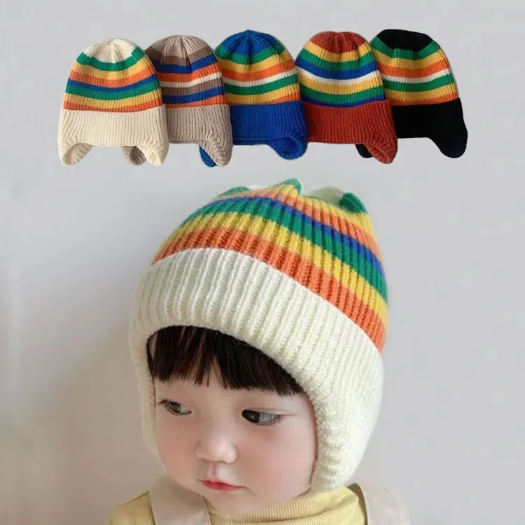 Оптовая продажа, вязаная зимняя шапка с сублимационным логотипом, детская теплая шапка, вязаная шапка, зимние шапки для детей