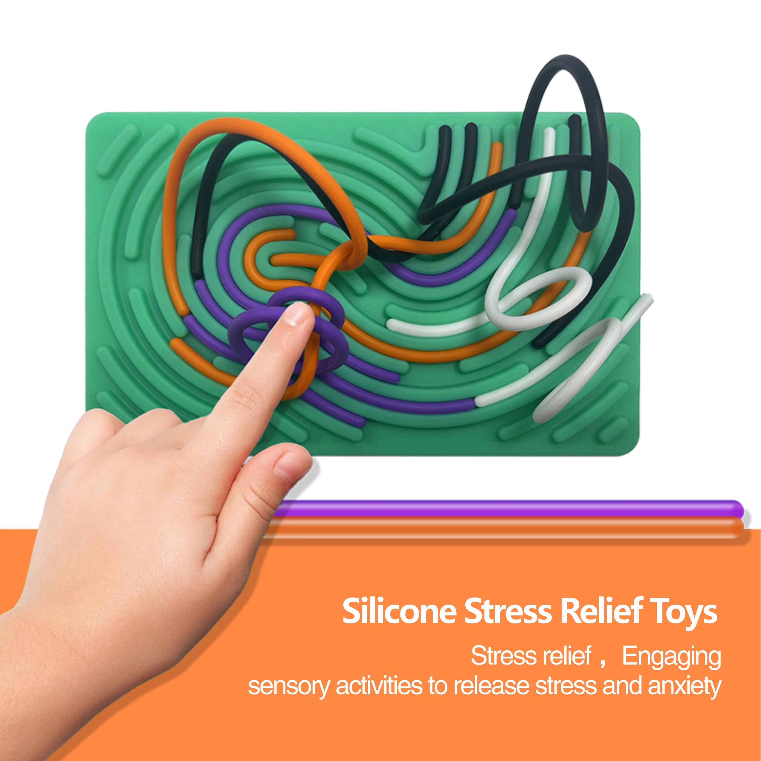 Sensory Activity Mat Sensory Activity Board Silicone Fidget Toy for Calming Stress Anxiety Travel Stress Release Board