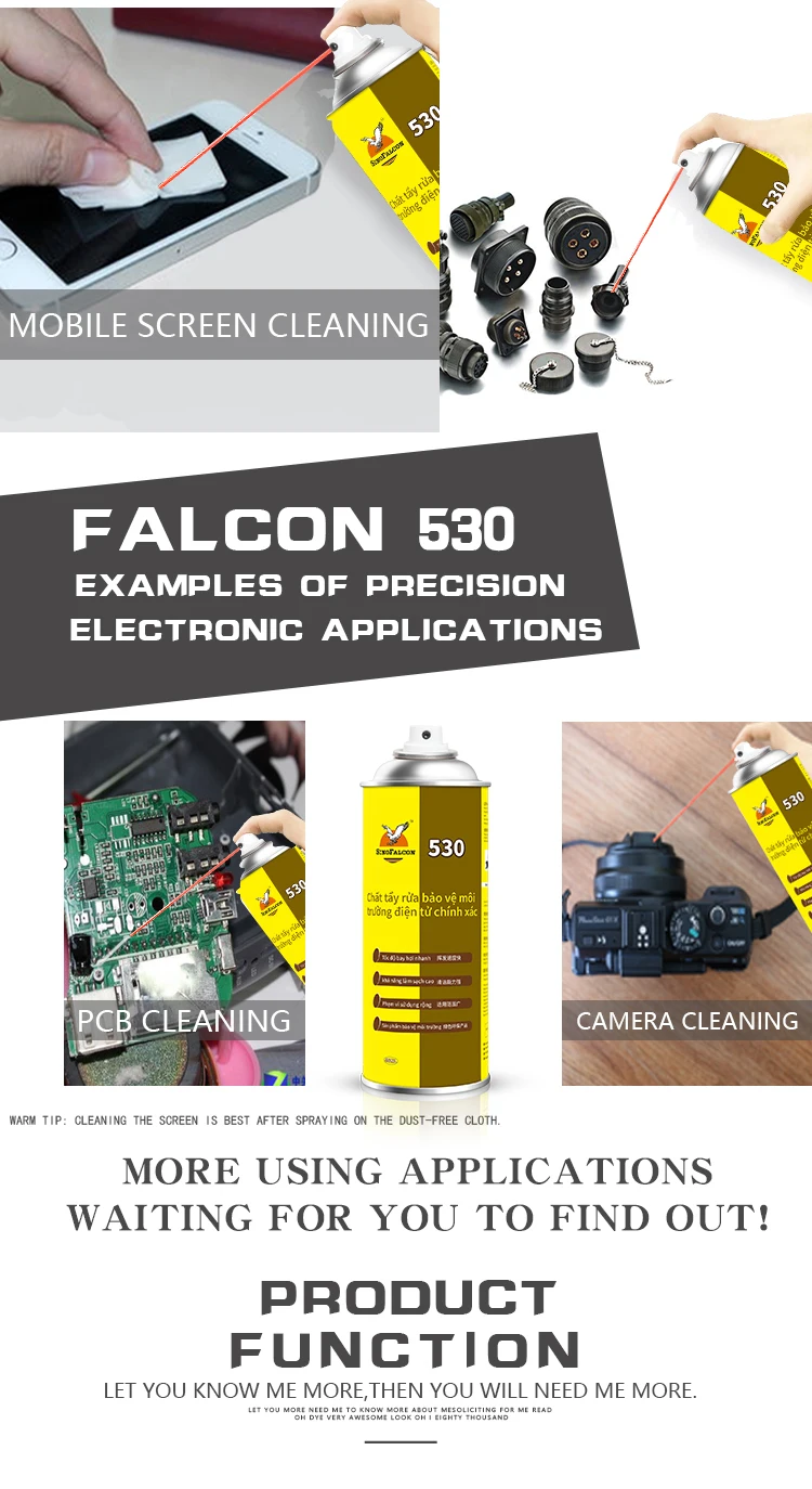 Falcon 530 cleaner for mobile phone screen/pc screen/pcb/IC/precise instrument