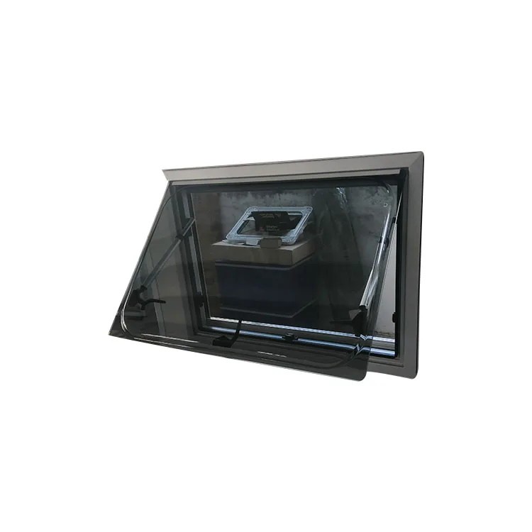 New design  aluminium double glaze  acrylic  rv trailer caravan push out windows with fly screen and blind