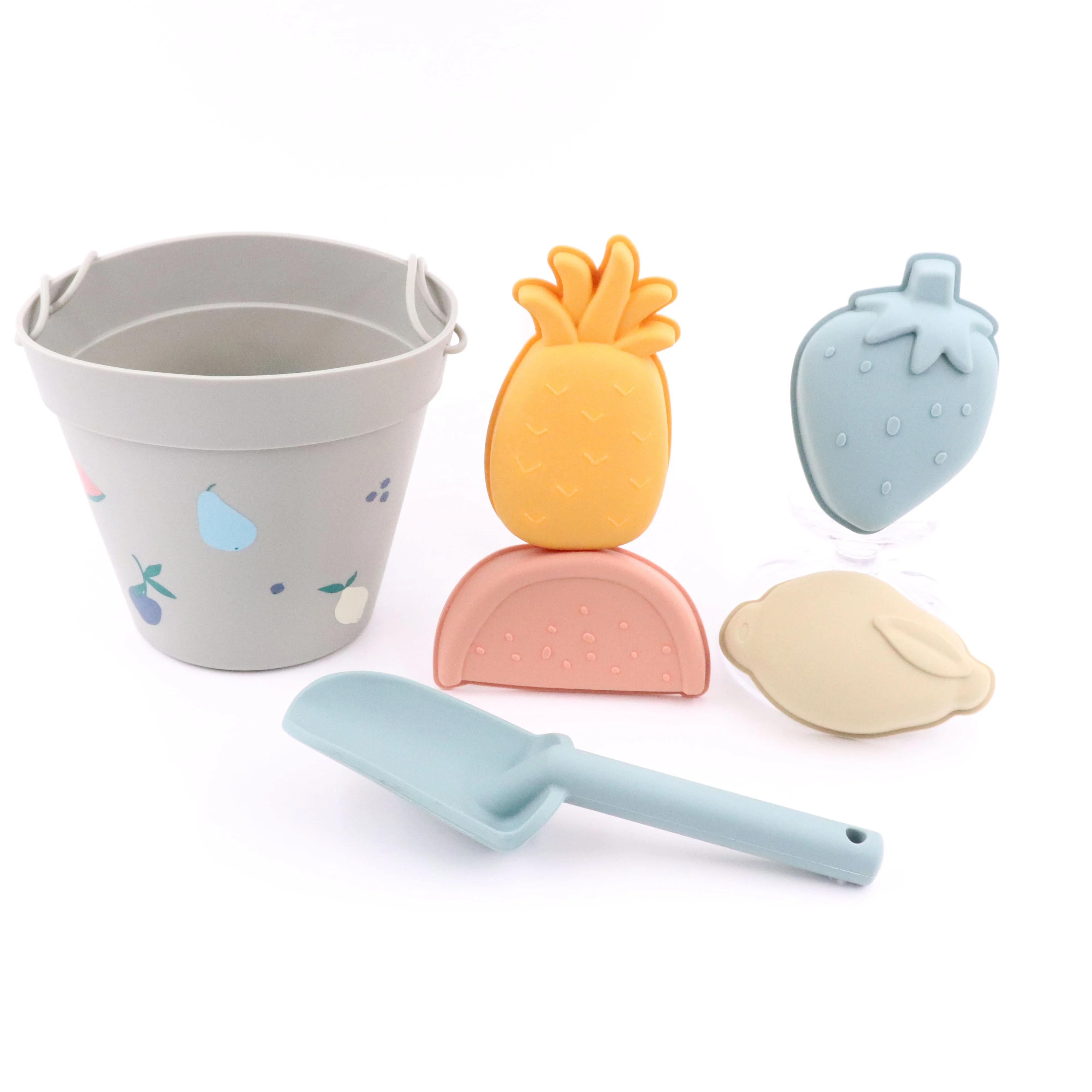 Portable Outdoor Indoor Toys Safe Soft Silicone Bucket Spade Beach Set Creatures Sand Toys