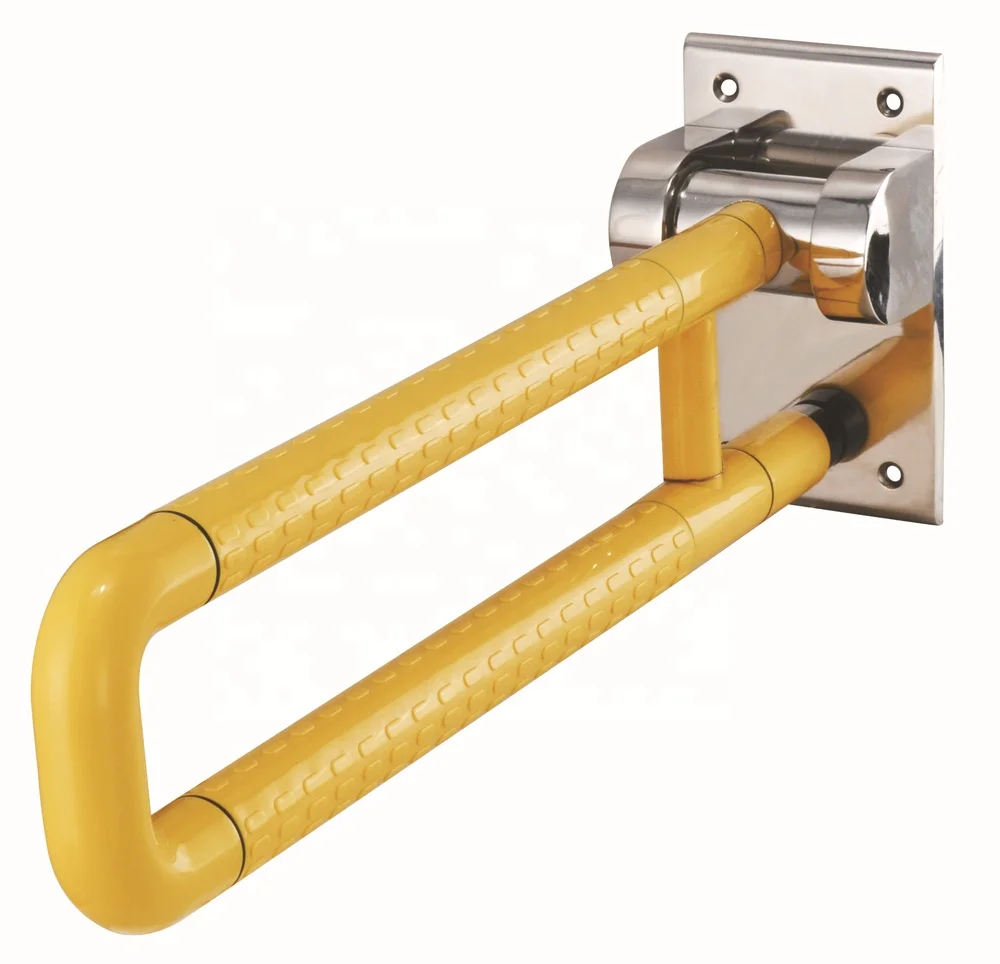 Disabled Toilet Grab Bar with Nylon Coating - Stainless Steel Space-Saving Support for Elderly & Handicapped