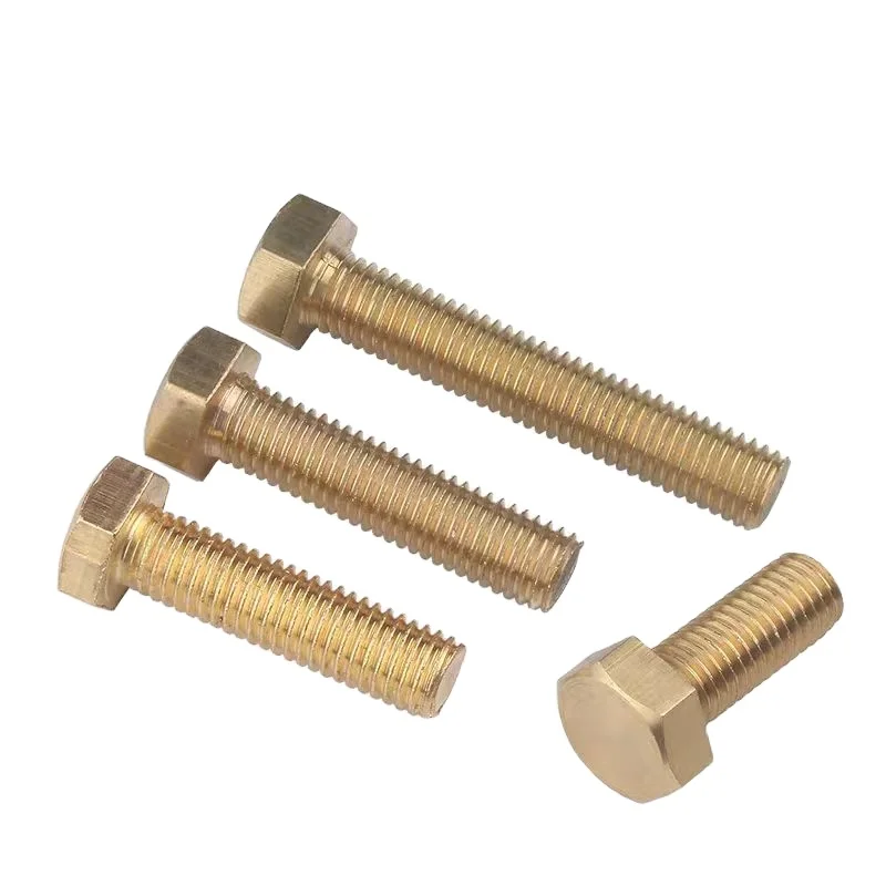 Finish Machining Brass Hexagonal Bolt DIN933 High Anti-corrosion Wear Resistance Hex Head Bolts M6 Bolt M1.6-M52