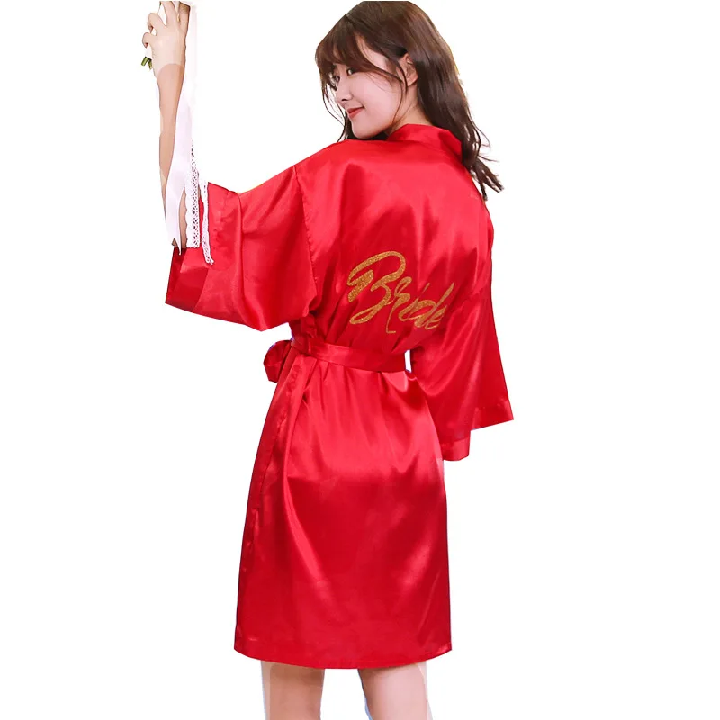 2020 Cheap Solid Color Silk Wedding Dress Bridesmaid Bridal Robes Kimono Robe Bridesmaids Gifts Sets Manufacturer