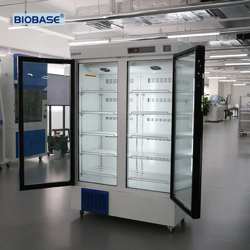 BIOBASE China 2~8 c Low Temperature Upright Storage Fridge Freezer Double door Lab storage sample medical refrigerator