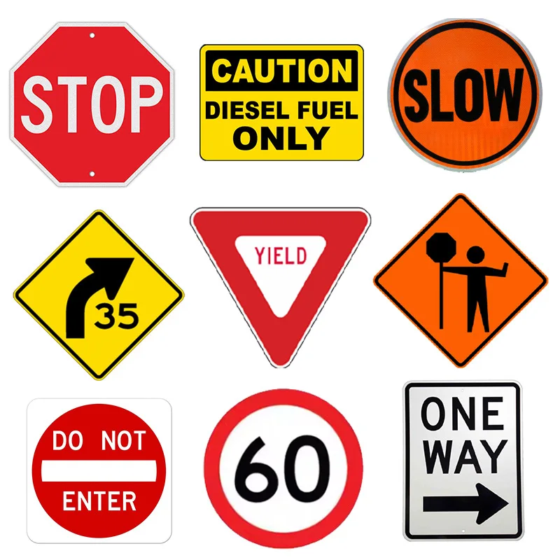 custom traffic signs Aluminium traffic Sign for Outdoor Roadway Pedestrian Use Traffic Road Safety board Reflective Signs