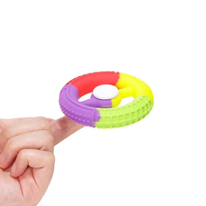New Fluorescent Hand Grip Exerciser Strengthener Silicone Grip Ring Decompression Fidget Spinner Toys