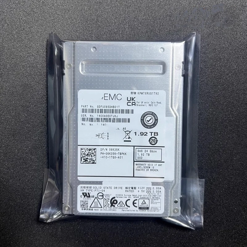 Dells 1 92 T SAS 24G 2 5 интенсивный горячий штекер 06K35K 2024 Новый твердотельный Накопитель SSD