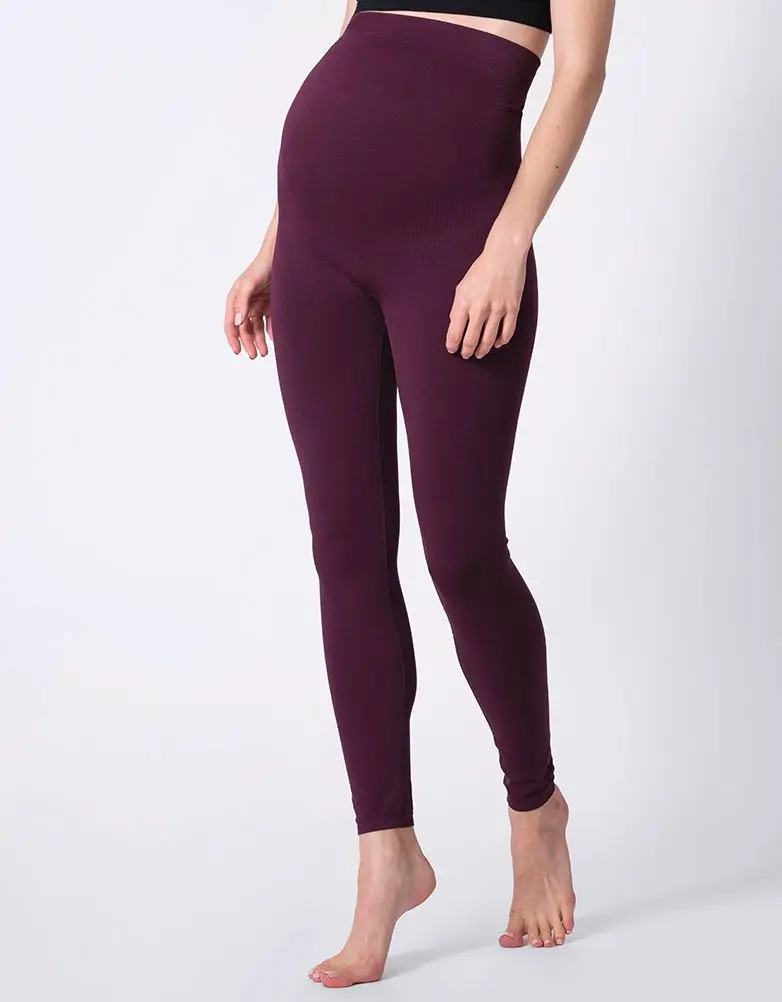 OEM ODM, мягкие компрессионные бесшовные нейлоновые Леггинсы для беременных с высокой поддержкой живота