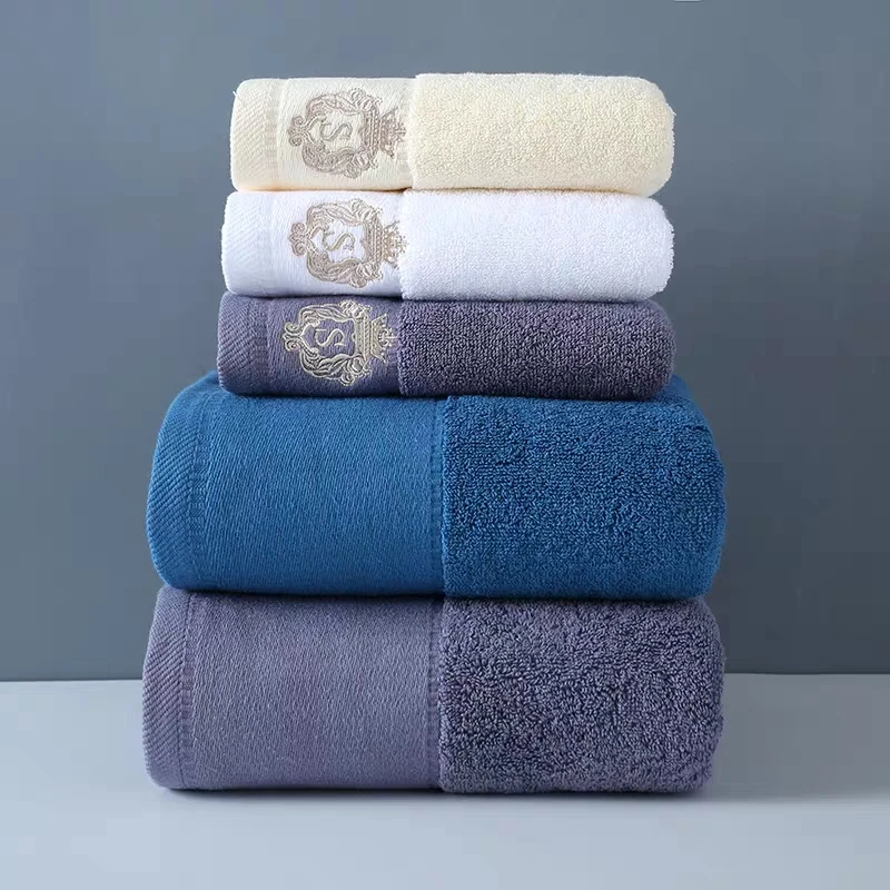 
new style luxury hotel face towel with embroidery logo, bath towel sets 