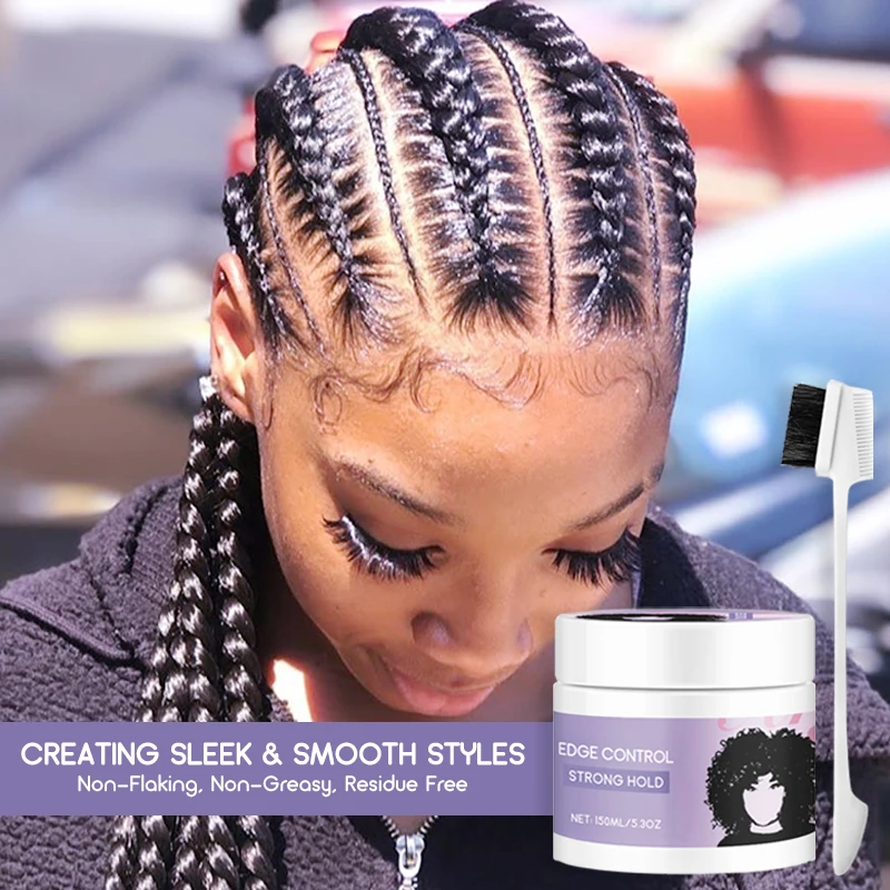 
Private label edge control kit including edge control hair oil wax stick gel mousse edge wrap and bonnet 