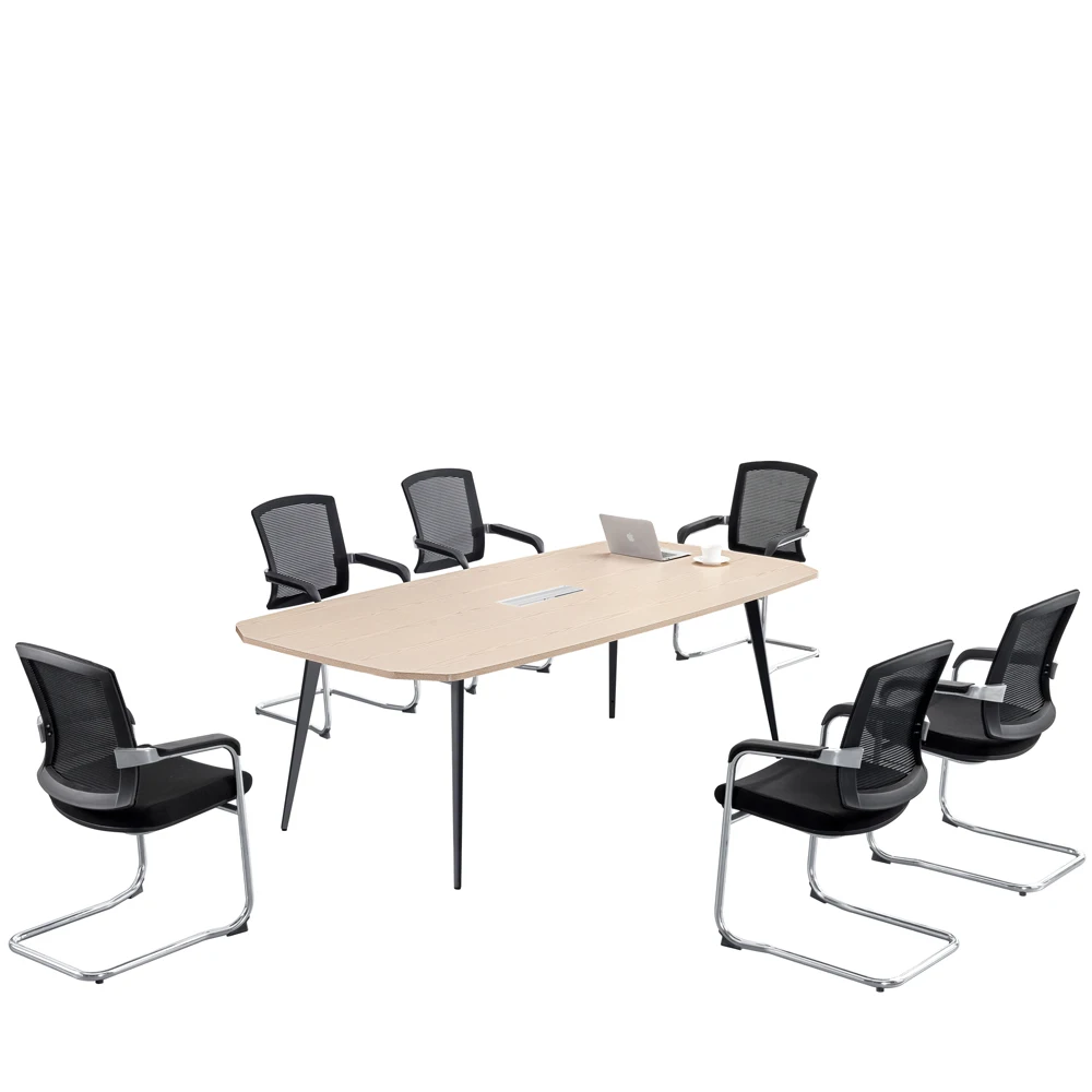 Стол для переговоров деревянный с металлической ножкой 6 или 8 человек