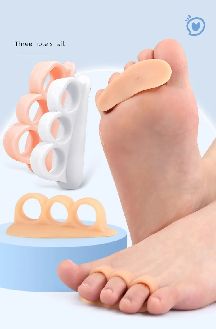 Foot Care Accessory Hallux Valgus Overlapping Toes Bunion Protector 3 Holes Toe Separator Silicone Valgus Toes Sleeves Corrector