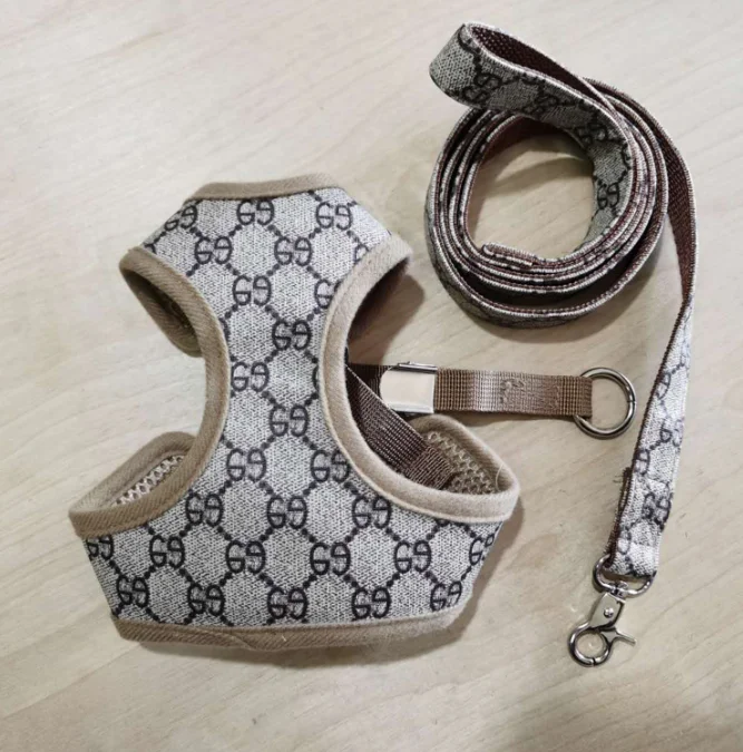 2024 Hot Sale Customized Logo Adjustable Hands Free Soft Breathable Designer Dog Harness Harnesses