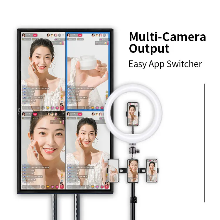 OEM/ODM 32/43/50/55/65 Inch Display Movie Live Streaming Equipment Mobile Broadcast Machine