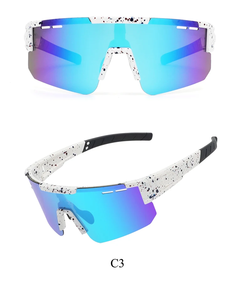 Fashion square frame black polarized uv400 bike cycling oversized outdoor running glasses sports sunglasses