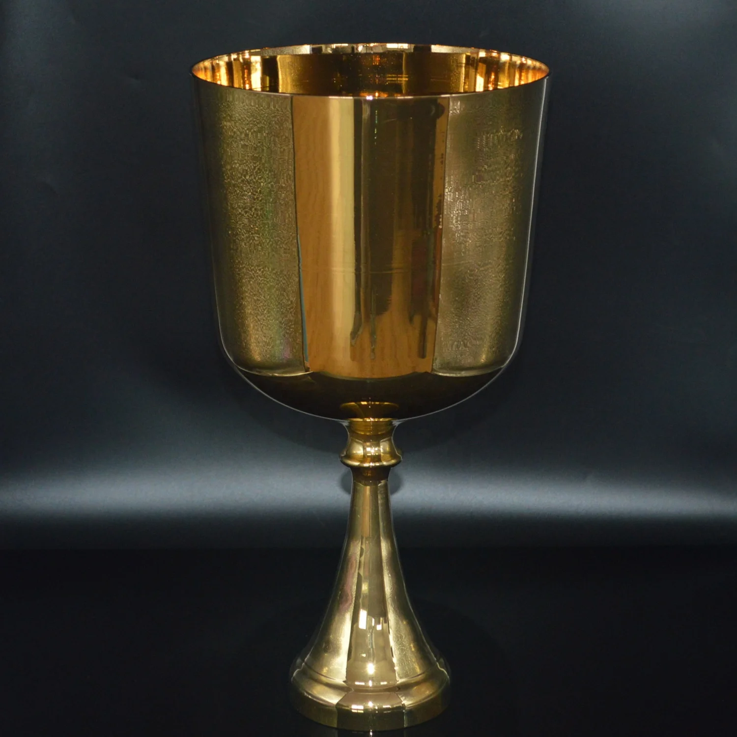 24K Gold Crystal Handle Singing Grail Hand Held Quartz Crystal Singing Bowl