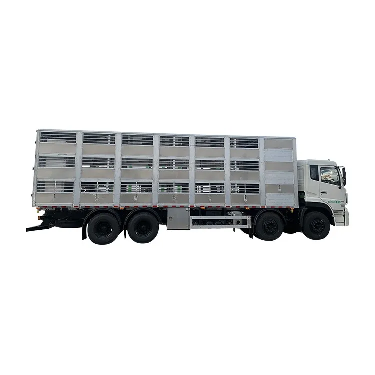 465 лошадиных сил dongfeng алюминиевый 2-х этажей дополнительный 9,6 м 8x4 скота птицы свинья грузовик для перевозки животных с упорная панель