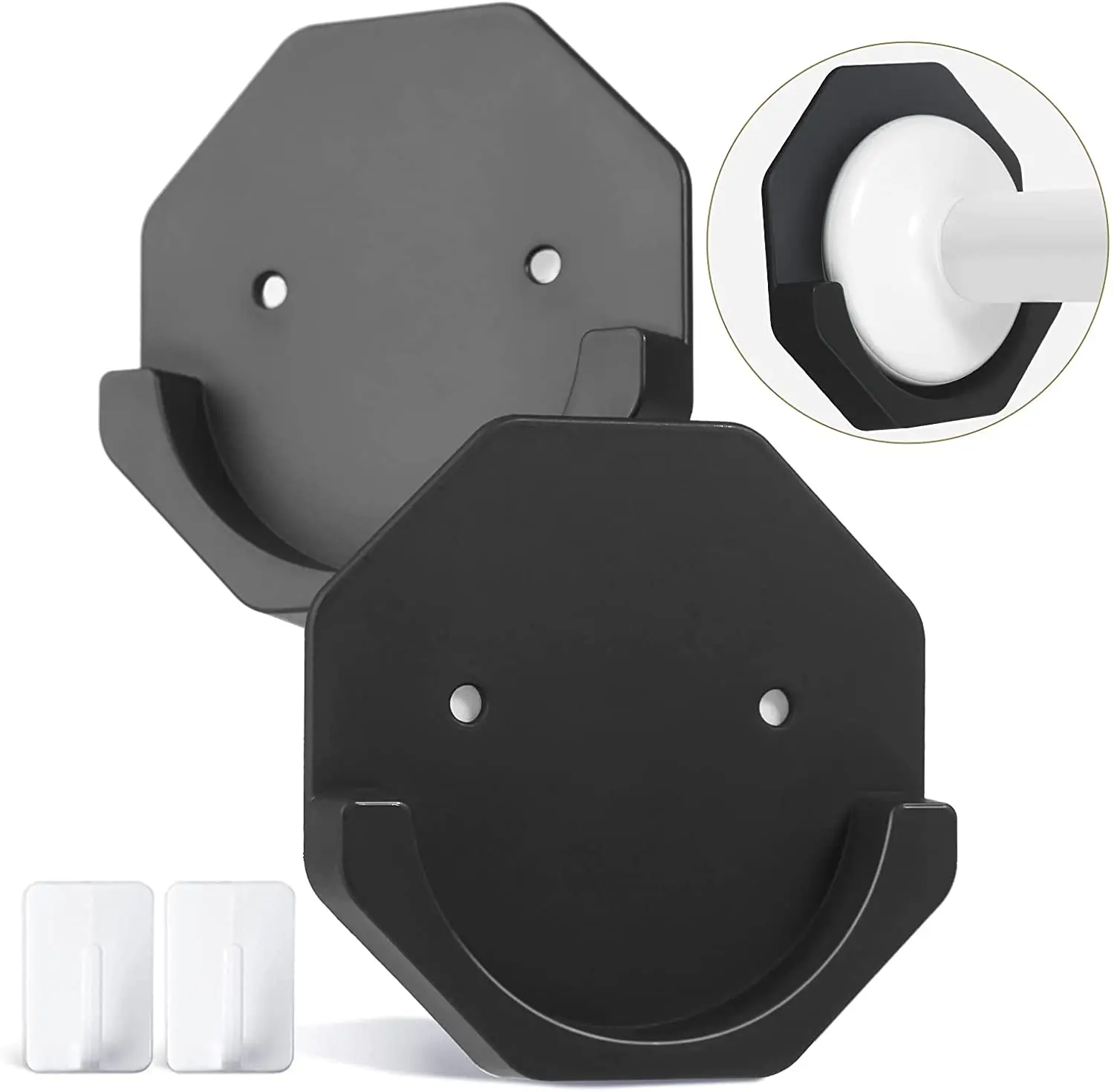 No Drilling Adhesive Curtain Rod Holder Shower Rod Wall Mount Shower Curtain Rod Holder