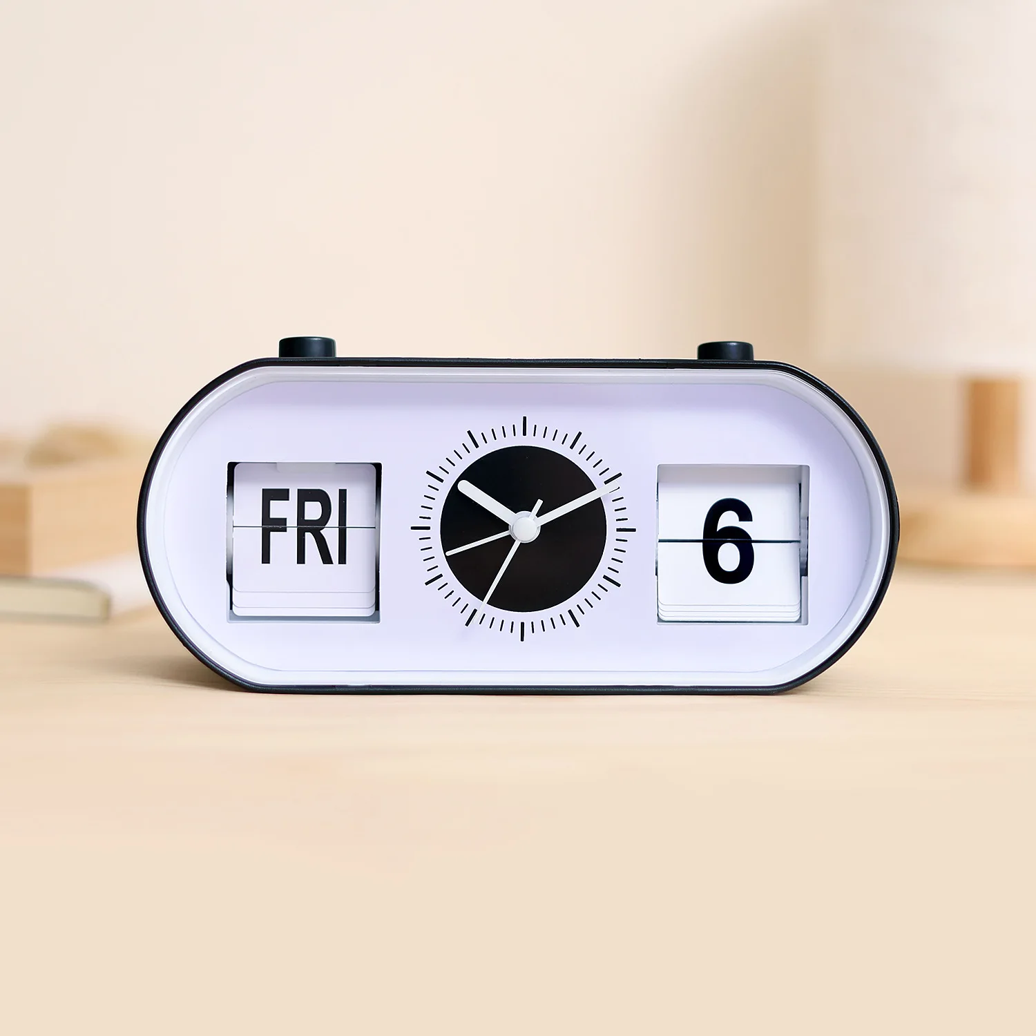1pc manual page turning alarm clock desktop versatile good thing simple silent modern desk clock decompression beauty ornaments