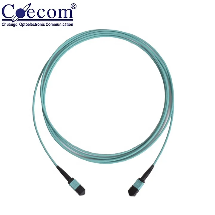 Factory Direct Sale MPO Fiber Optic Patch Cord Multi Mode 12 Core OM3/OM4 MPO to LC Breakout Cable