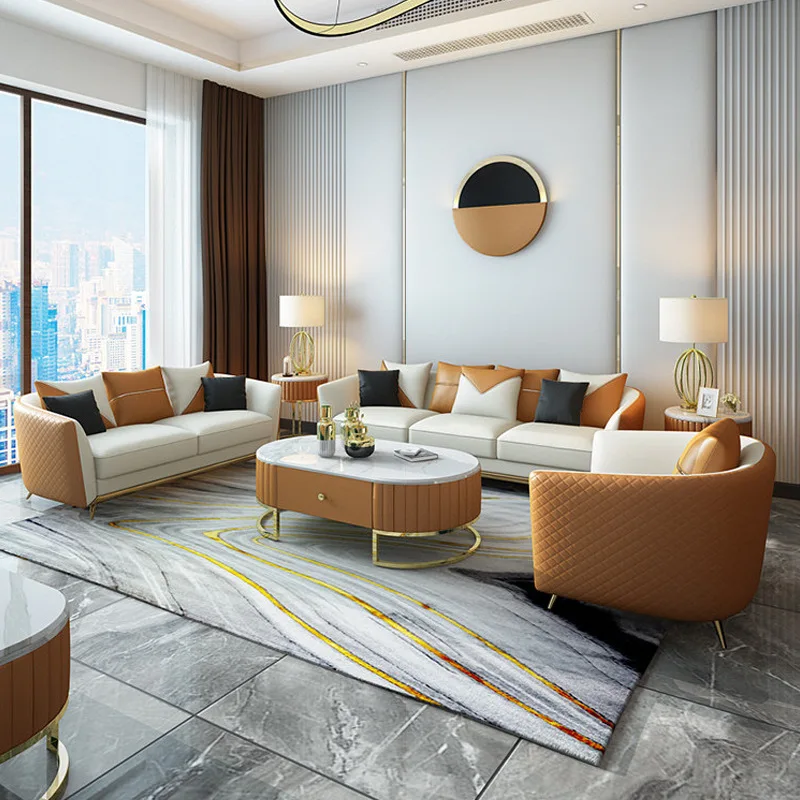 Функциональный комбинированный диван на одно сиденье двойное современная кожаная технология итальянский легкий роскошный