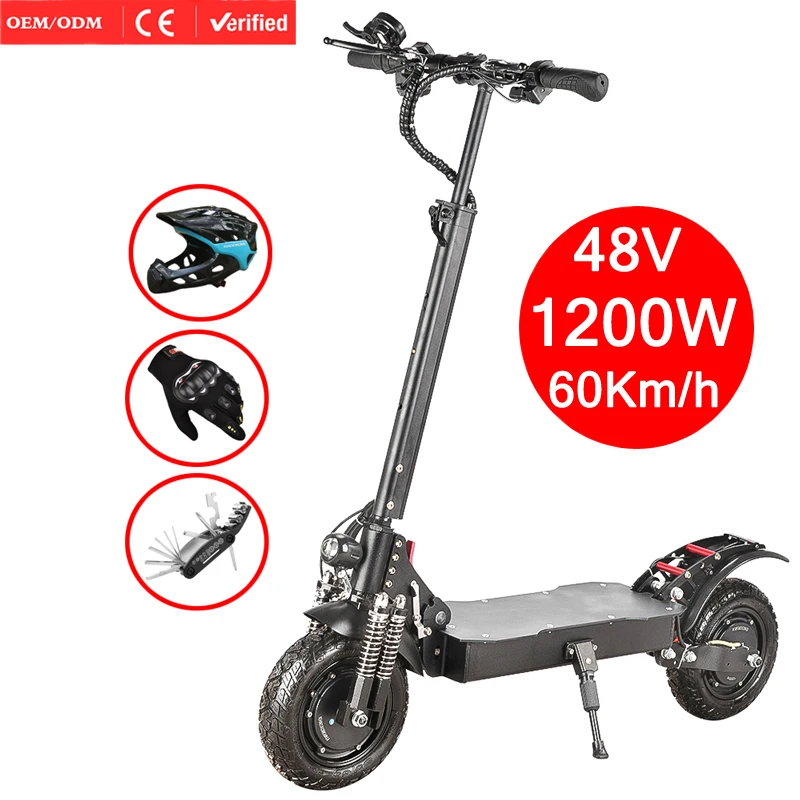 Most Popular High Speed Off Road Scooter 48V 1200W 60Km/h 11 Inch 2 Wheels Foldable Electric Scooter for Adults