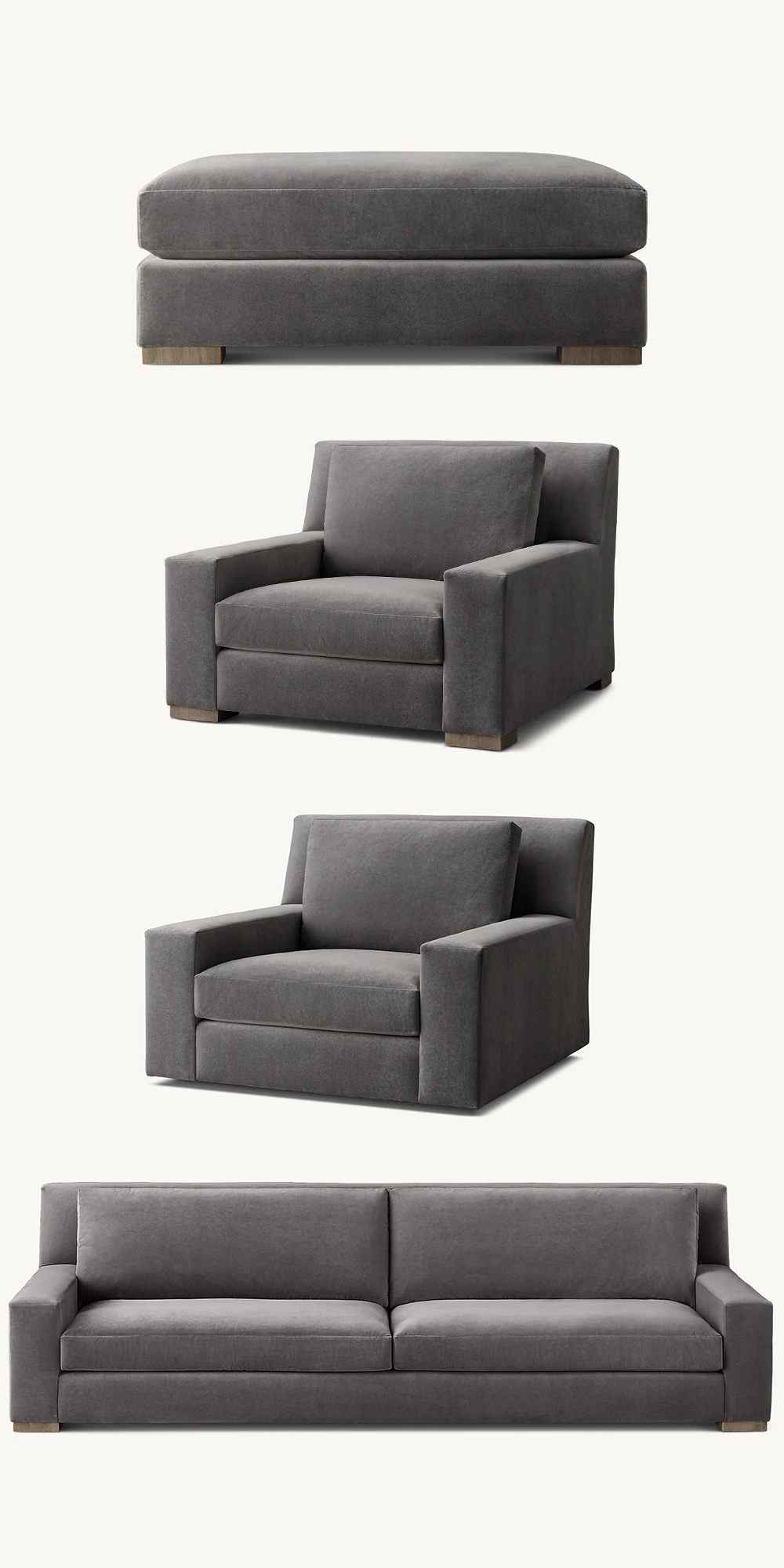 Modern Minimalism Style Home Furniture Sofa Set Fabric Indoor Track Arm
