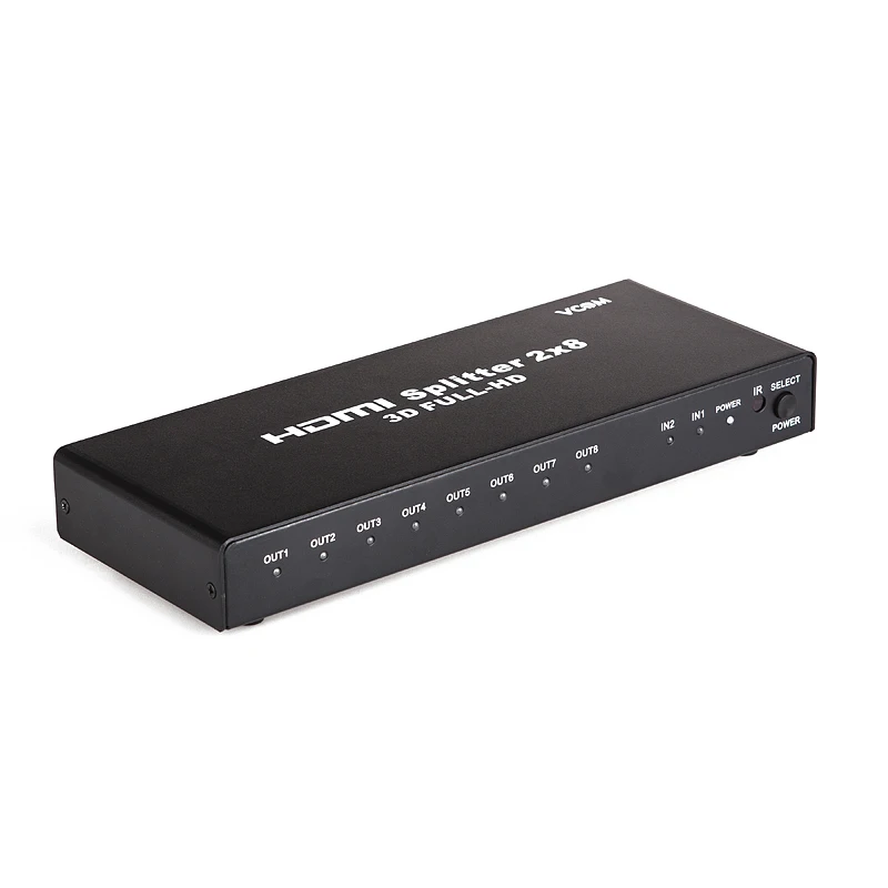 VCOM Switcher 2 In 8 Out 1.4V 1080P HDMI Splitter Switch 8 Way FHD Video with Remote Control Multi Monitor Adapter for PC